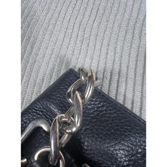 Michael Michael Kors Crossbody Bag Womens Small Black Pebbled Leather Chain - Picture 12 of 16